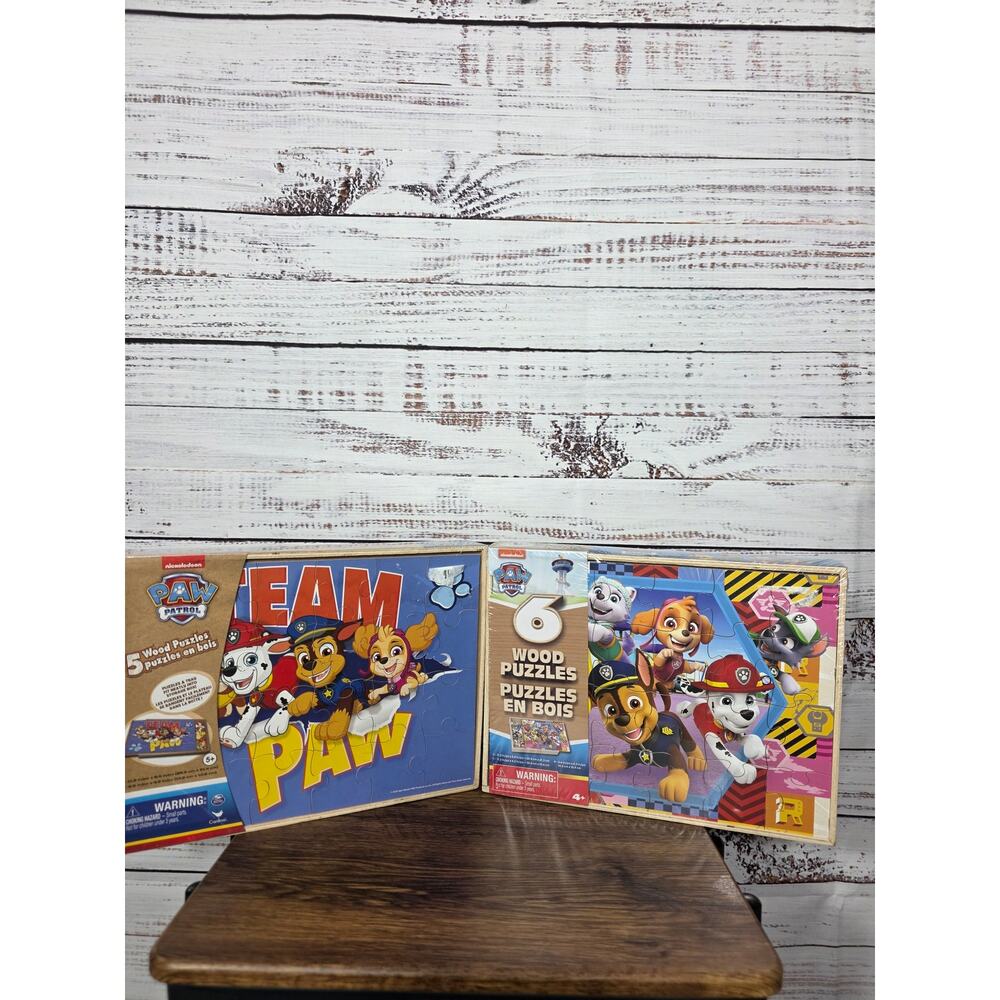 Paw Patrol Wooden Puzzle Lot Kids Tray Puzzles Chase Marshall Skye Zuma